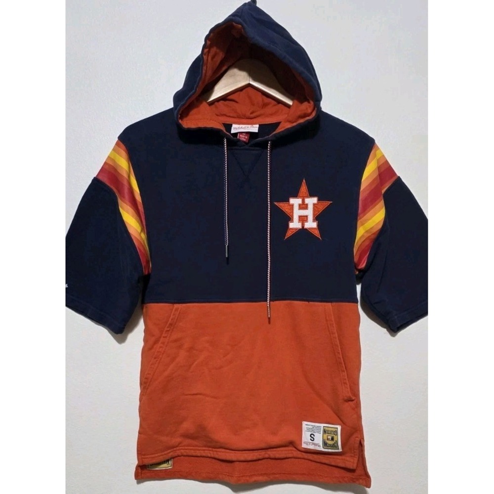 Houston Astros Mitchell & Ness Jersey‎ Sweatshirt Hoodie Sz Small Pullover EUC